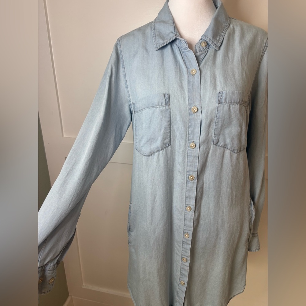 Thread & Supply Sky Blue Casual Shirt dress size small in excellent condition - Picture 7 of 8